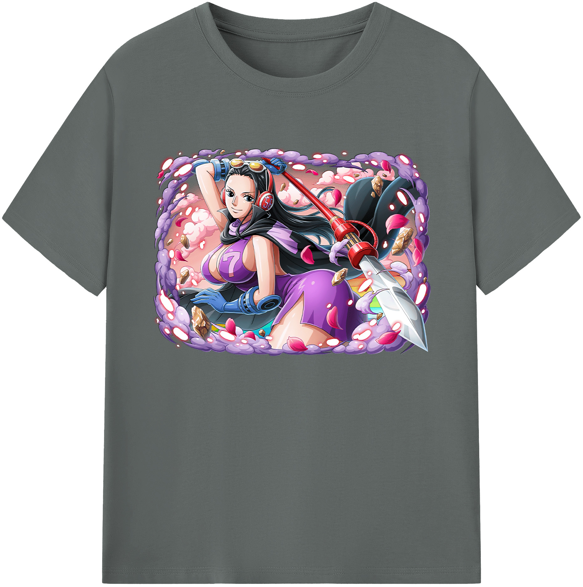 ワンピース ニコ・ロビン ONE PIECE Nico Robin 綿100％ メンズ半袖Tシャツ｜肌触りやわらか＆通気性